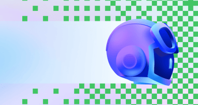 Copilot appears against a decorative background with scattered green squares.